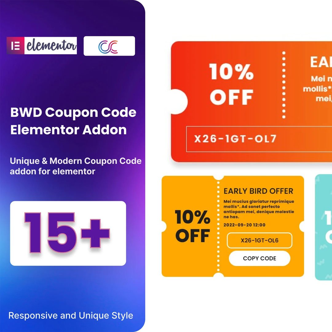Coupon Code WordPress Plugin for Elementor